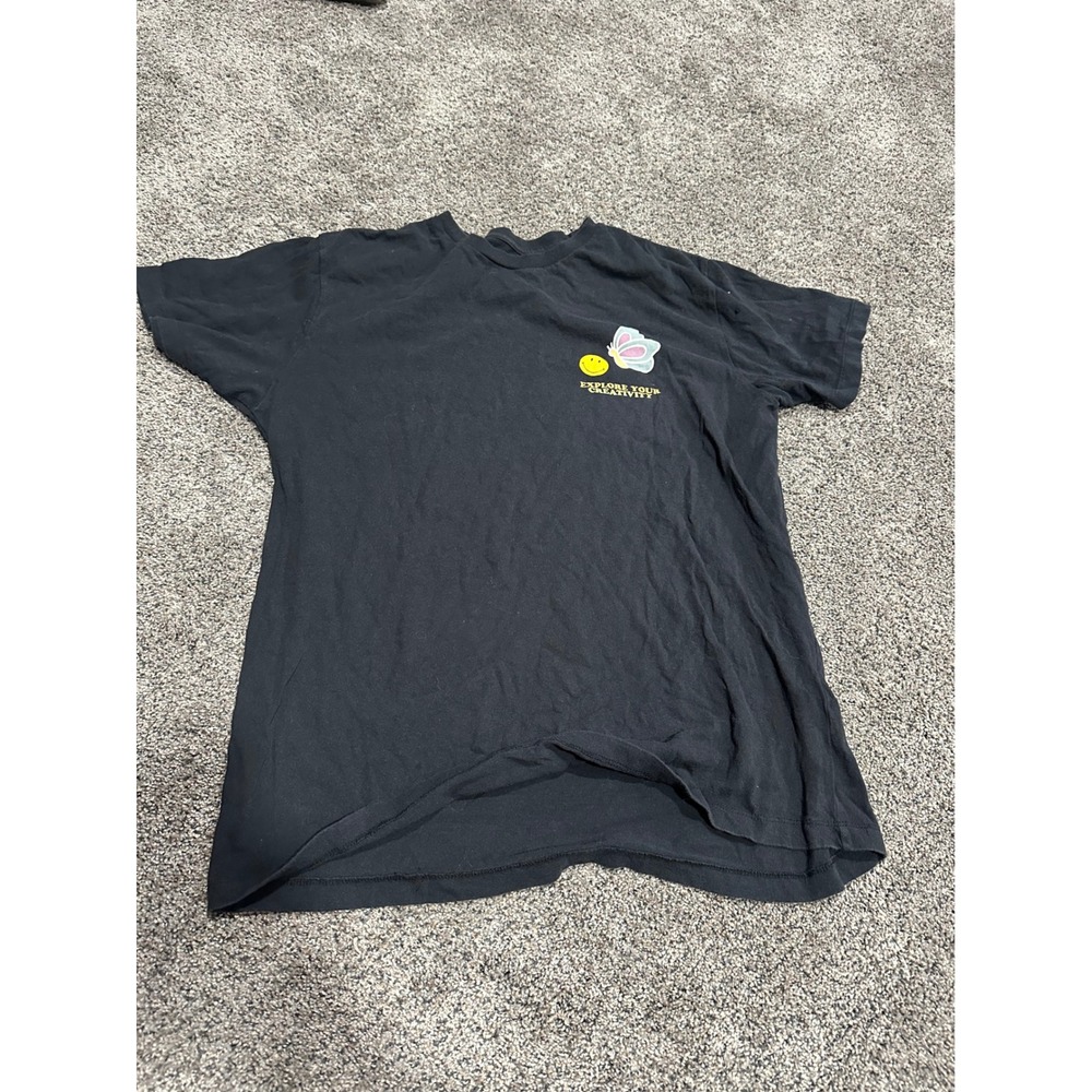 Smiley Originals Open Your Mind Mushroom Shirt Black XL Explore Your Creativity